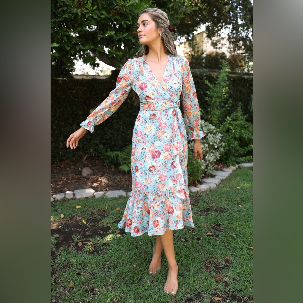 Adelyn Rae Penelope Floral Midi Dress